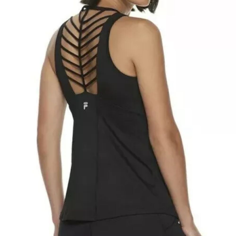 FILA Sport Women's Strappy Tank Built-in Bra XS Blk - Picture 3 of 7